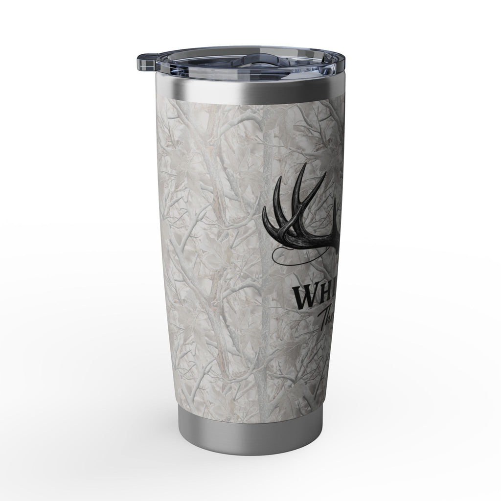 Winter Tree Camo Whitetail Thread Co. 20oz Insulated Tumbler – Camouflage Antler Design