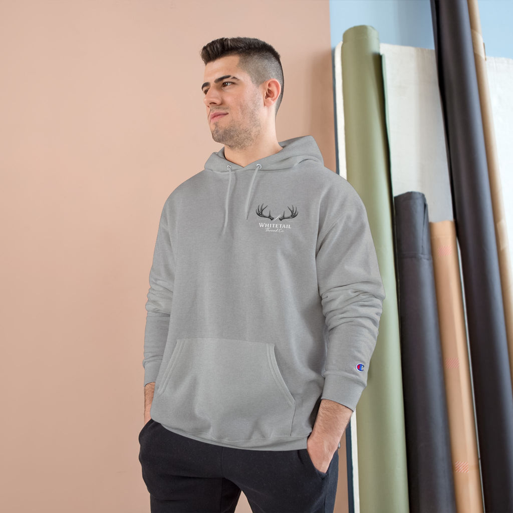 Champion Hoodie — Minimal Antler Logo Pullover