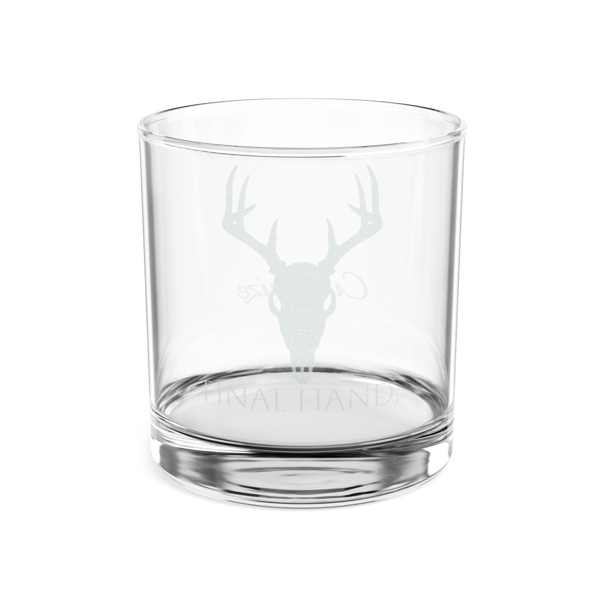 Engraved Deer Skull Whiskey Glass — 10.5 oz Personalized Rocks Glass