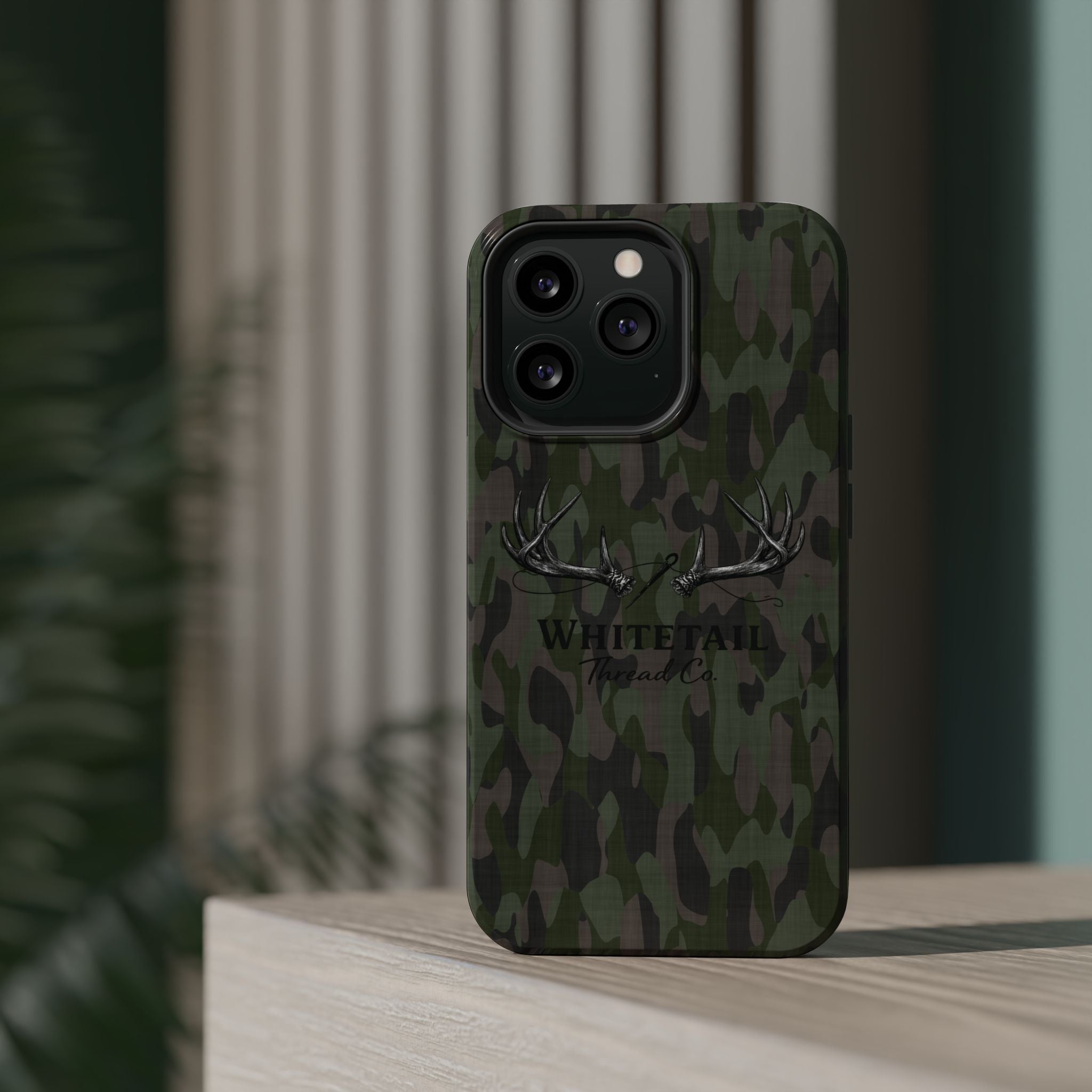 Camouflage Whitetail Antlers Phone Case — Magnetic Impact-Resistant