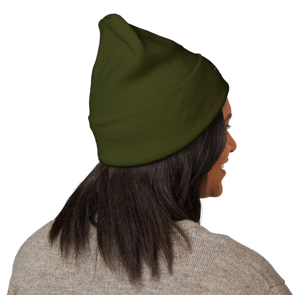 Embroidered 'Whitetail' Antler Knit Beanie — Cozy Hunting & Outdoor Winter Hat