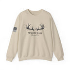 Whitetail Thread Co. Antler Crewneck Sweatshirt — American Flag Sleeve