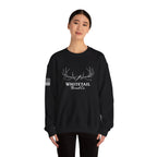 Whitetail Thread Co. Antler Crewneck Sweatshirt — American Flag Sleeve