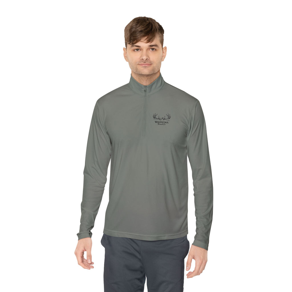 Quarter-Zip Pullover — Minimal Antler Logo Pullover