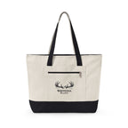 Whitetail Antler Canvas Tote — Zippered  Shopper Bag