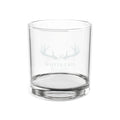 Engraved Whitetail Whiskey Glass — 10.5oz Rocks Glass, Deer Antler Logo