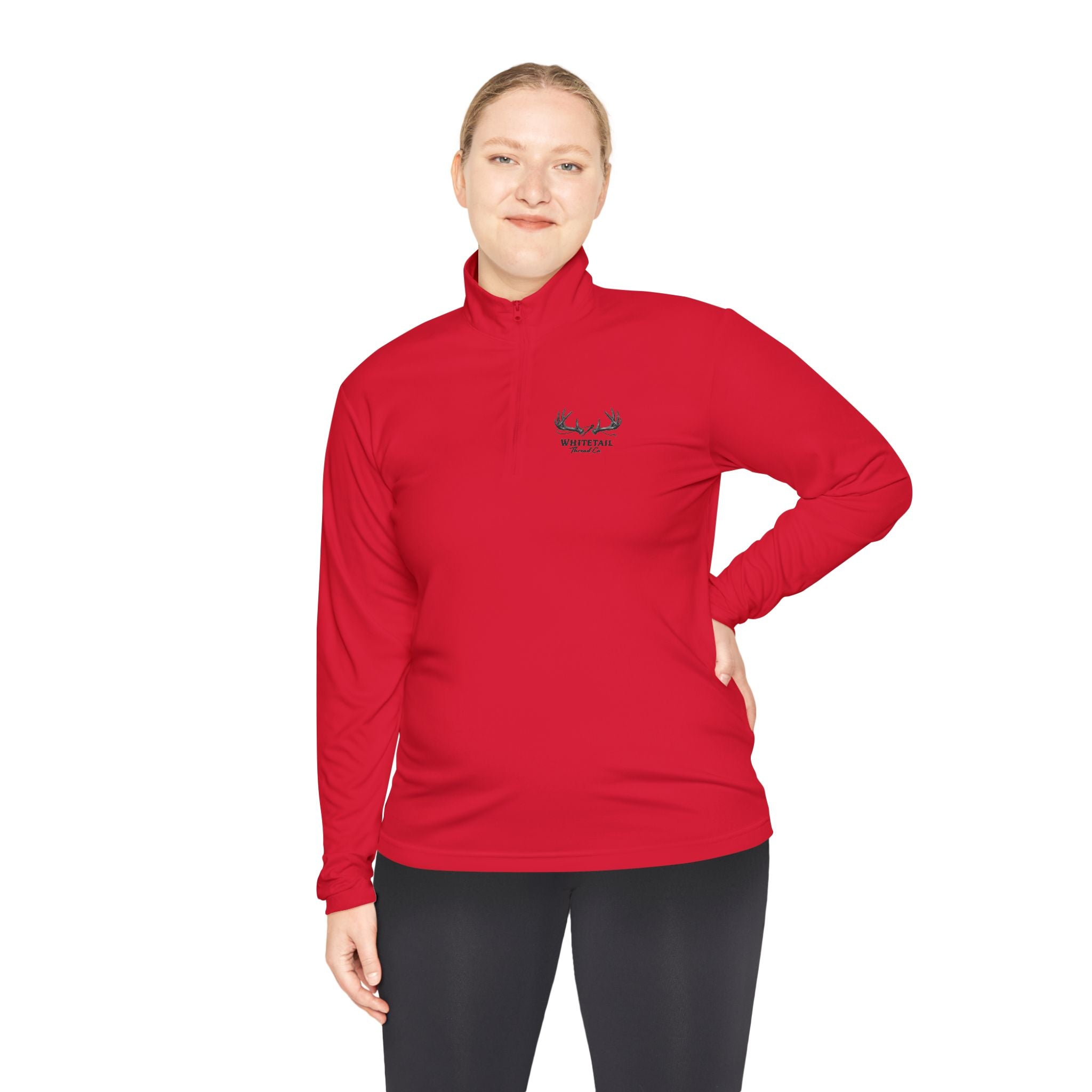 Quarter-Zip Pullover — Minimal Antler Logo Pullover