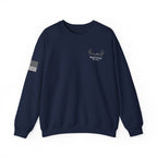 Whitetail Thread Antler Crewneck Sweatshirt — Small logo American Flag Sleeve