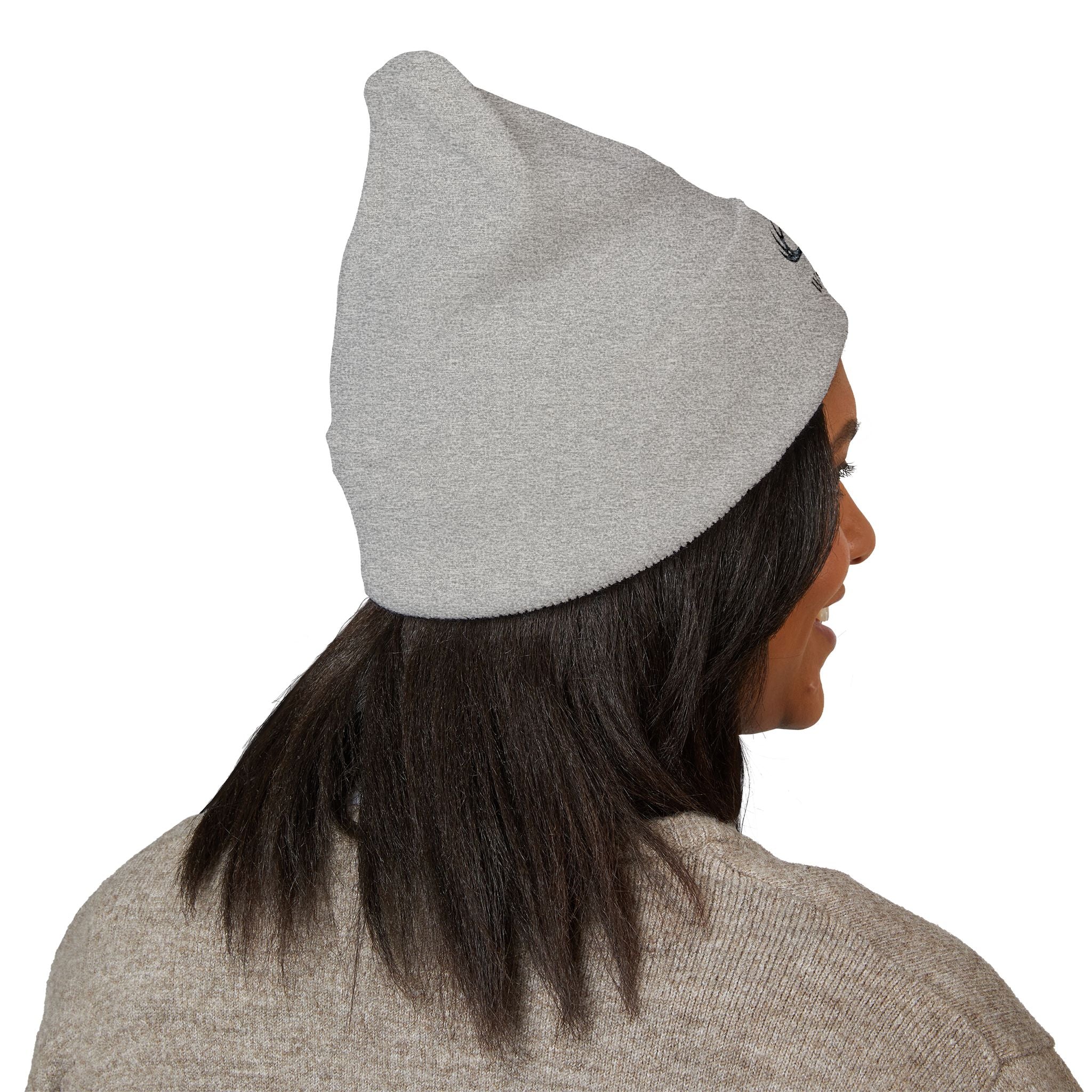 Embroidered 'Whitetail' Antler Knit Beanie — Cozy Hunting & Outdoor Winter Hat