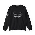 Whitetail Thread Co. Antler Crewneck Sweatshirt — American Flag Sleeve